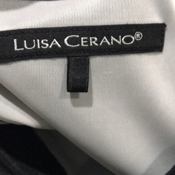 Luisa Cerano cap sleeve black white knee length career dress size 8 - Picture 9 of 10